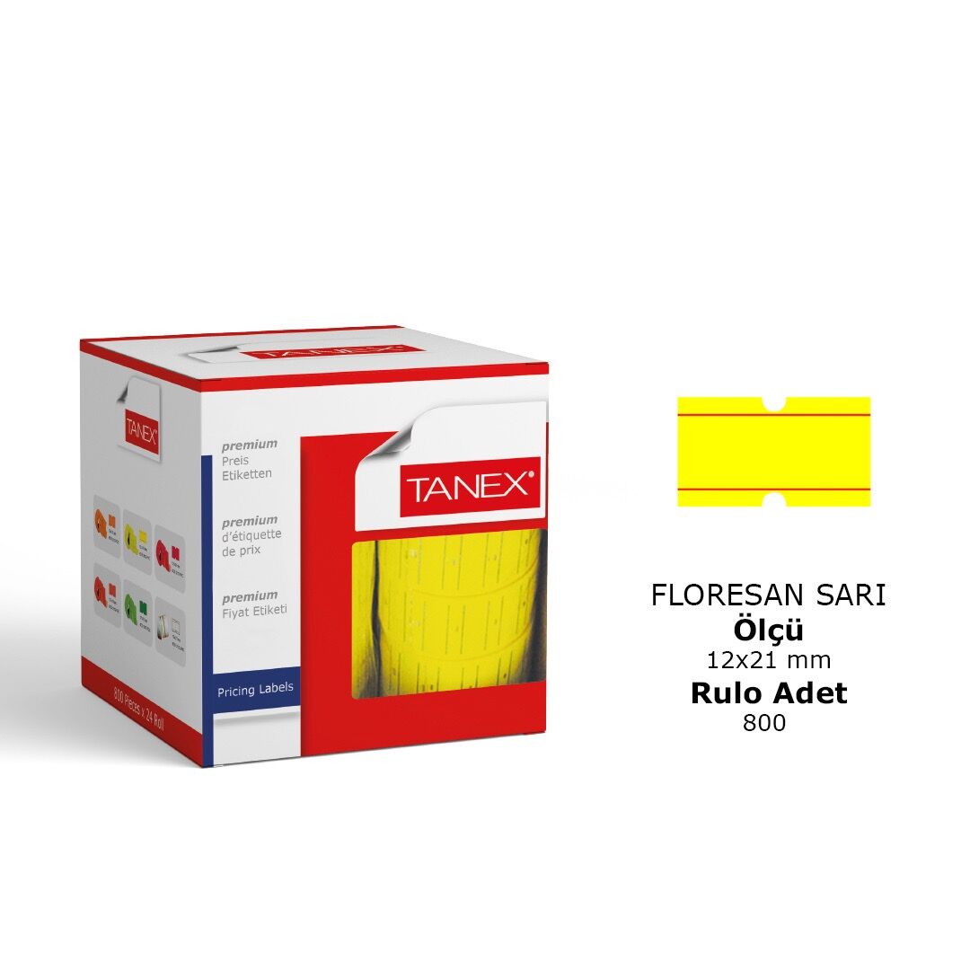 Toptan Sarı Çizgili Fiyat Etiketi – 24'lü Paket