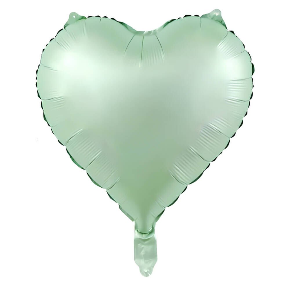 Toptan 18” Saten Kalp Yeşil Folyo Balon