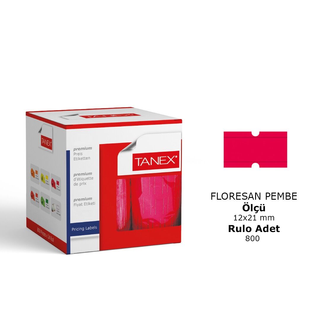 Toptan Pembe Çizgili Fiyat Etiketi – 24'lü Paket