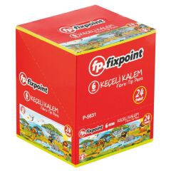 Toptan Fixpoint 6 Renk Keçeli Kalem – 24'lü Paket