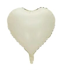Toptan 18” Saten Kalp Krem Folyo Balon