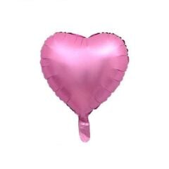 Toptan 18” Saten Kalp Pembe Folyo Balon