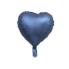 Toptan 18” Saten Kalp Mavi Folyo Balon