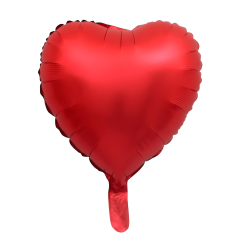 Toptan 18” Saten Kalp Kırmızı Folyo Balon