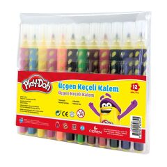 Toptan Play-Doh Üçgen Fırça Uçlu Keçeli Kalem – 12 Renk