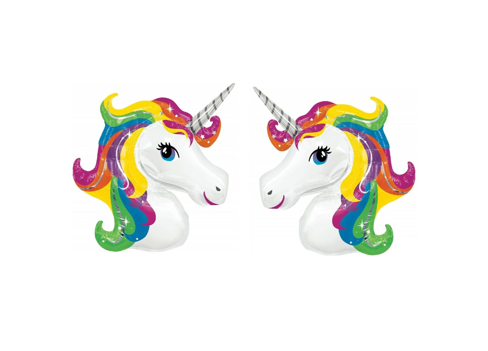 Toptan Unicorn Renkli 2'li Folyo Balon
