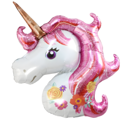 Toptan Unicorn Çiçekli Folyo Balon