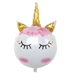 Toptan Eyelash Gold Unicorn Folyo Balon