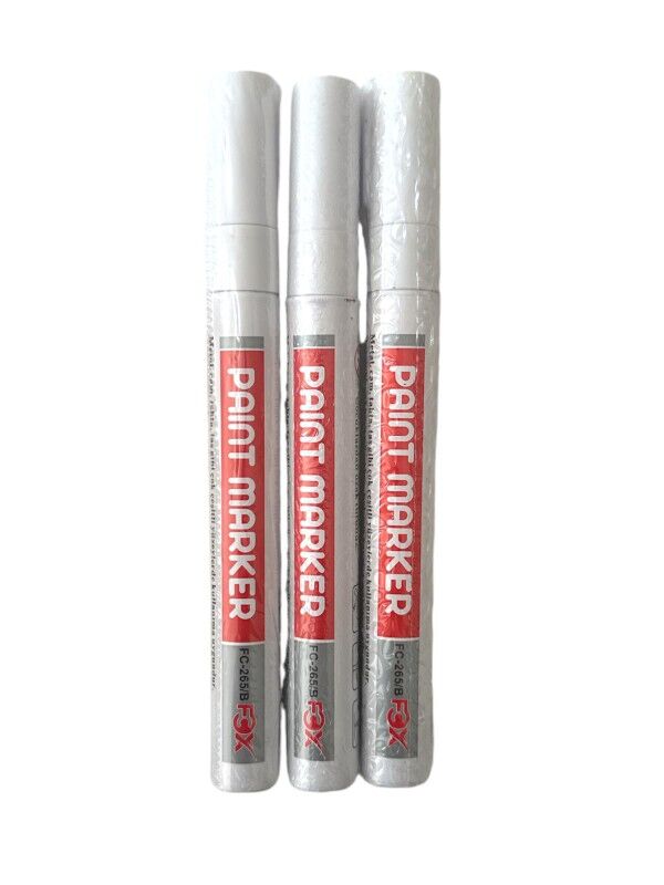 Toptan FCX Paint Marker Kalem – Beyaz – 12'li Paket