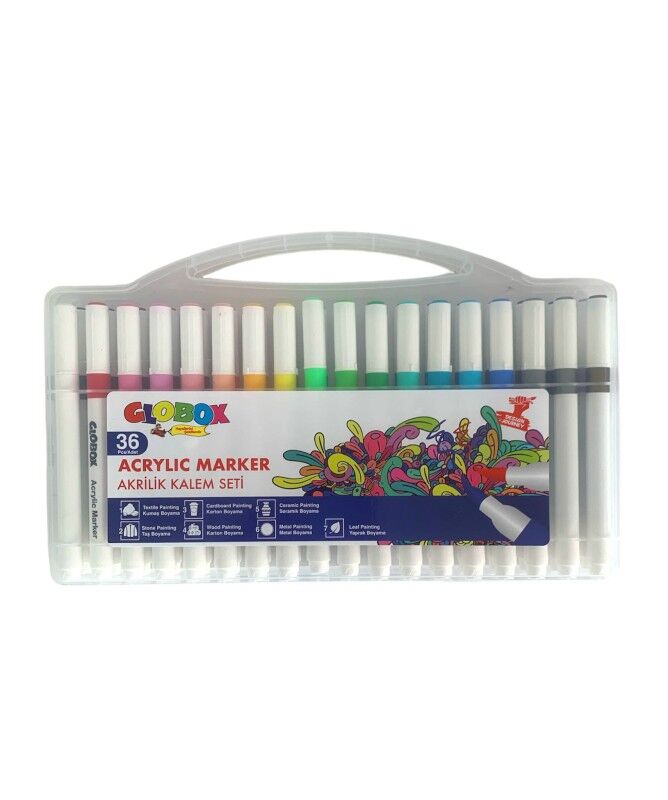 Toptan Globox Akrilik Kalem Seti – 36'lı Paket