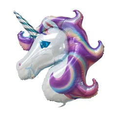 Toptan Mor Unicorn Folyo Balon