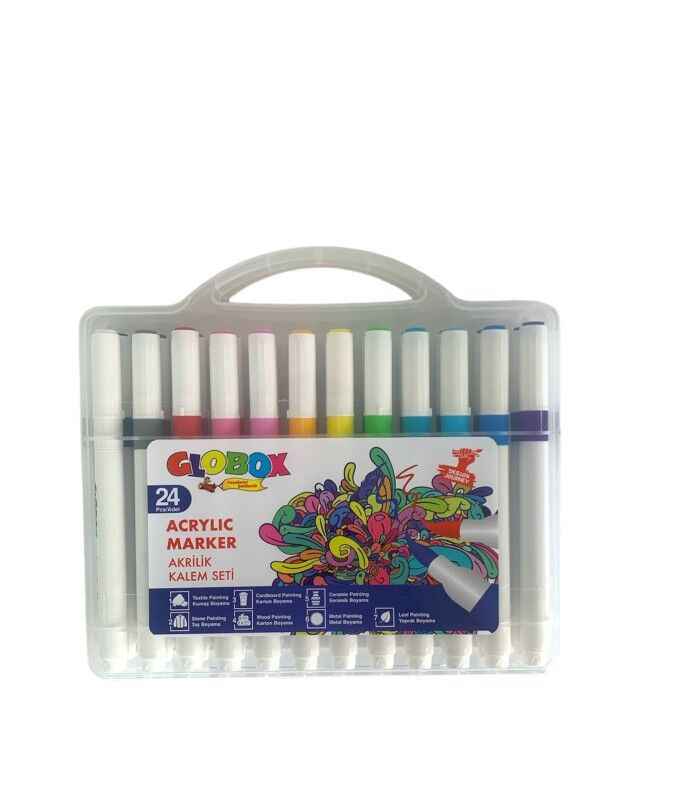 Toptan Globox Akrilik Kalem Seti – 24'lü Paket