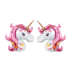 Toptan Unicorn Pembe 2’li Set Folyo Balon