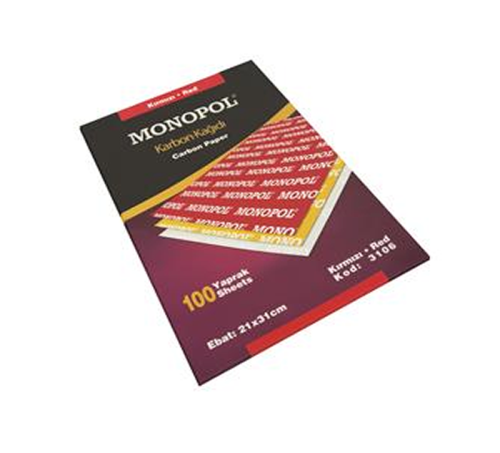 Toptan Monopol Karbon Kağıdı – A4 – Kırmızı – 40'lı Paket