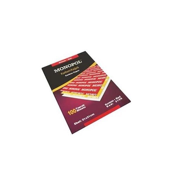 Toptan Monopol Karbon Kağıdı – A3 – Kırmızı – 100'lü Paket