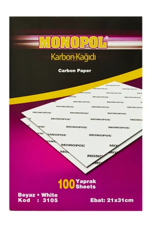 Toptan Monopol Karbon Kağıdı – A4 – Beyaz – 100'lü Paket