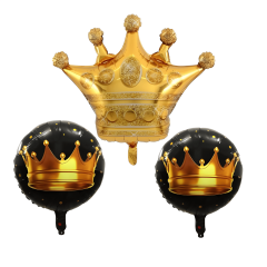 Toptan Gold Taç 3’lü Set Folyo Balon