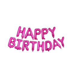 Toptan 16” Happy Birthday Pembe Folyo Balon