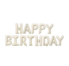 Toptan 16” Happy Birthday Krem Folyo Balon