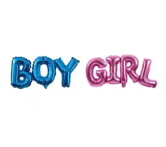 Toptan Boy Girl Birleşik Yazı Folyo Balon