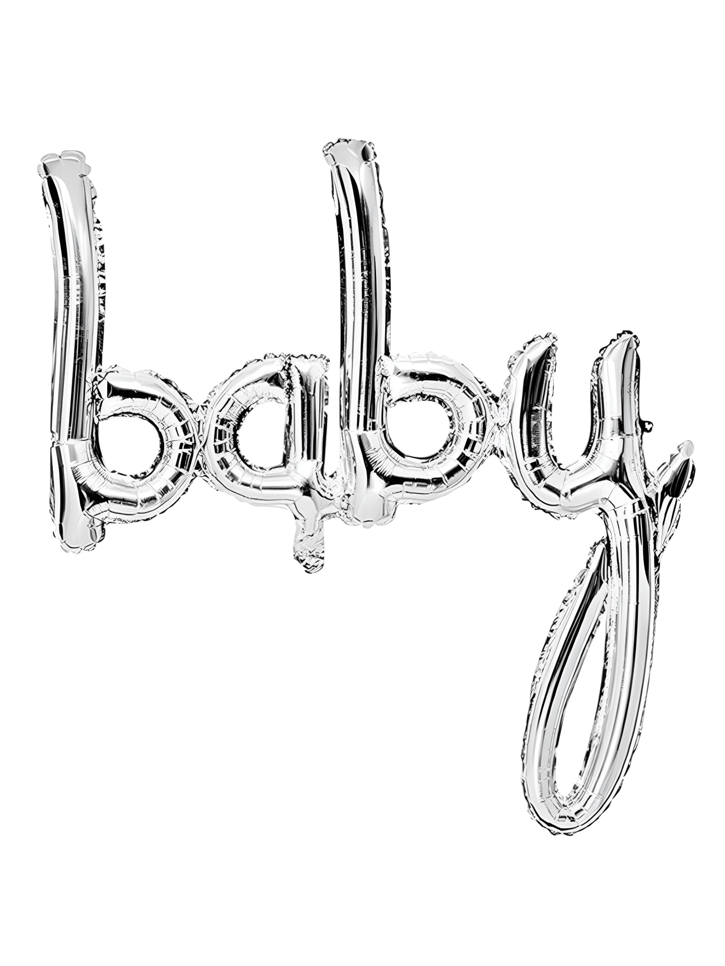 Toptan Baby Gümüş Birleşik Yazı Folyo Balon