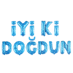 Toptan İyi Ki Doğdun Mavi Folyo Balon
