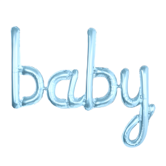 Toptan Baby Mavi Birleşik Yazı Folyo Balon