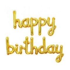 Toptan Happy Birthday İmza Gold Folyo Balon
