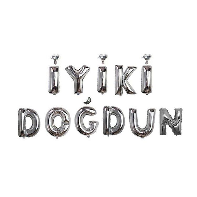 Toptan İyi Ki Doğdun Gümüş Folyo Balon