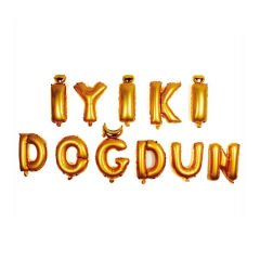 Toptan 16” İyi Ki Doğdun Gold Folyo Balon