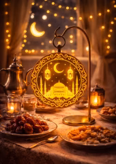 Toptan Cami Siluetli Işıklı Ramazan Dekor