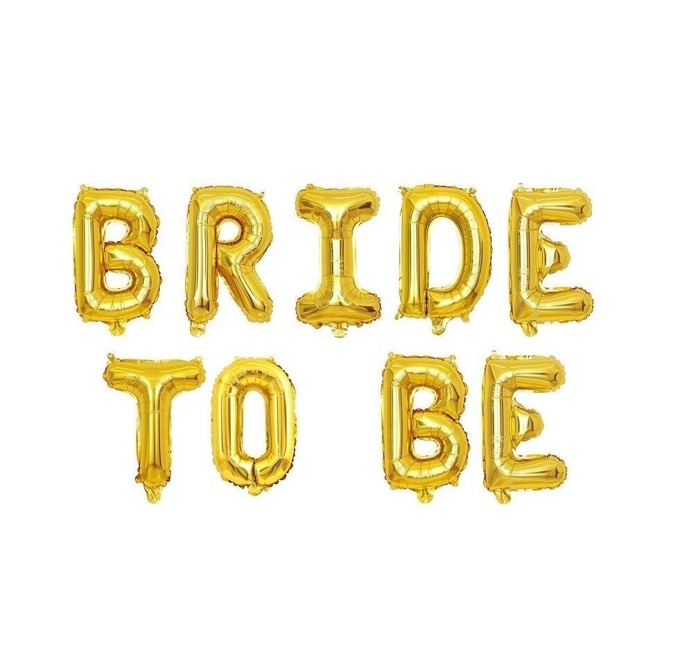 Toptan Bride To Be Gold 16″
