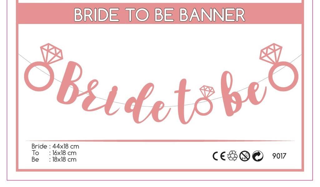 Toptan Bride To Be Yüzüklü 44×18 Kart Banner