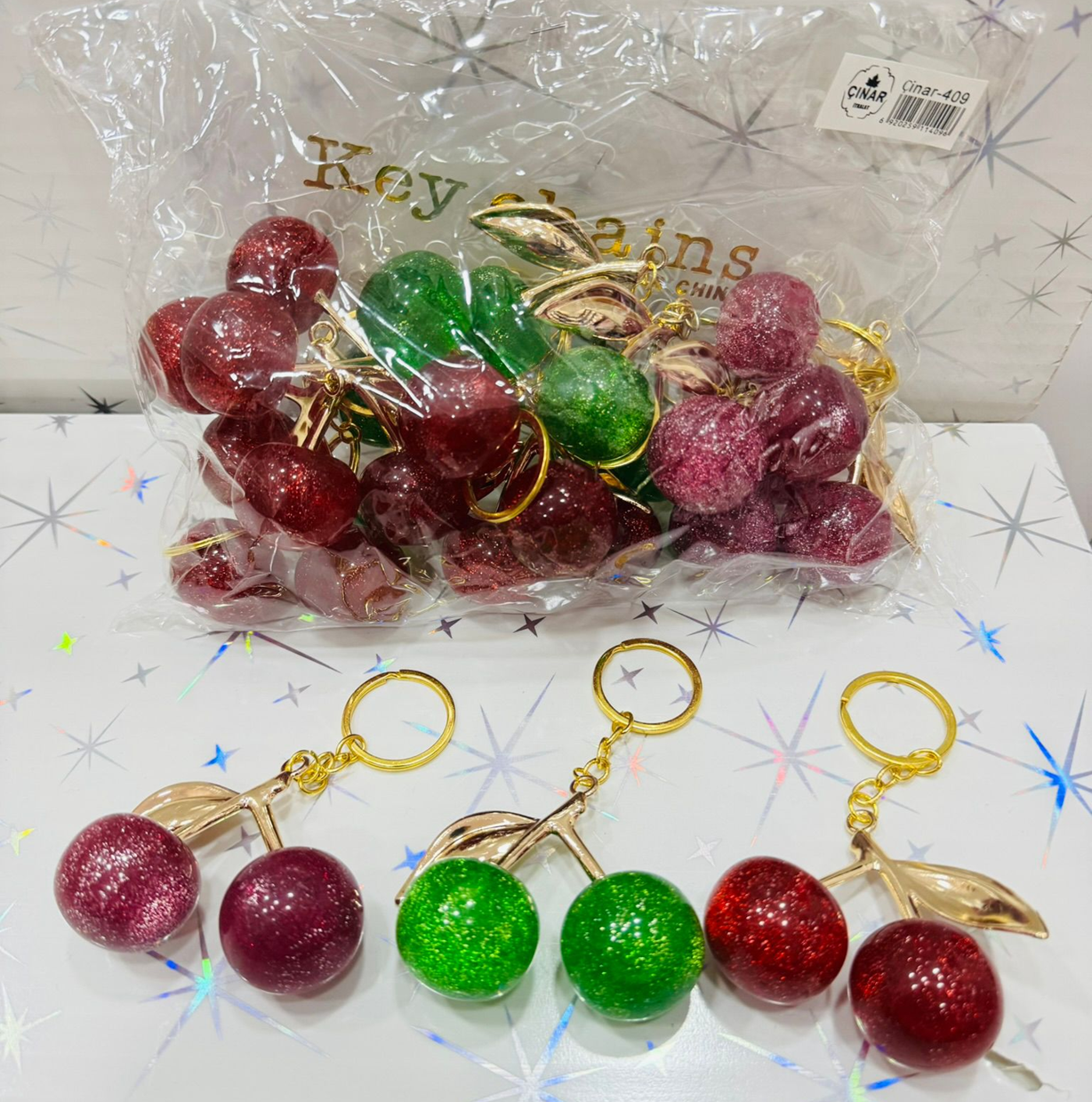 Toptan Metal Kiraz Anahtarlık