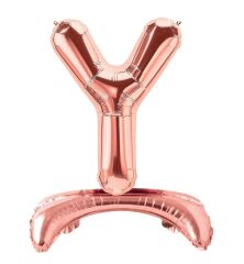 Toptan 32″ Ayaklı Bronze Y Harfi Folyo Balon