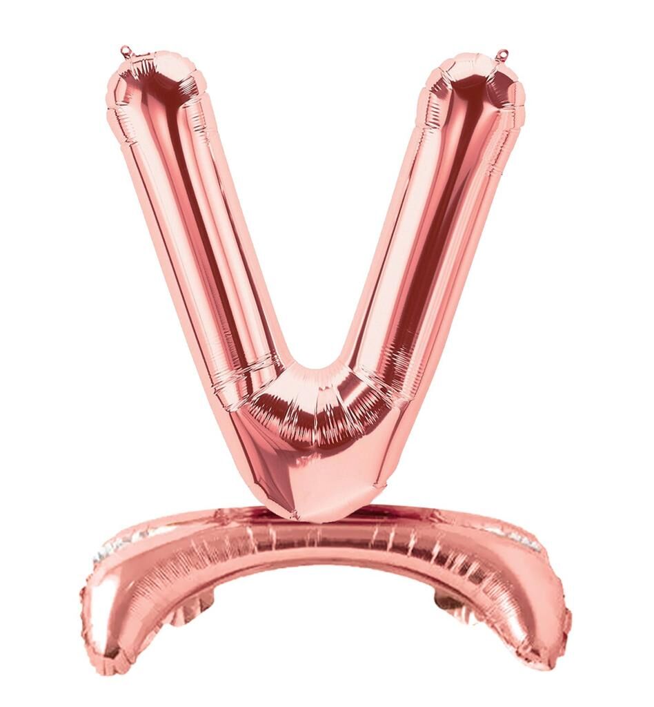 Toptan 32″ Ayaklı Bronze V Harfi Folyo Balon