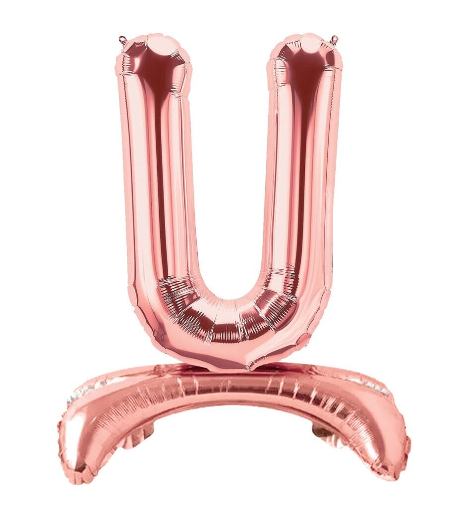 Toptan 32″ Ayaklı Bronze U Harfi Folyo Balon