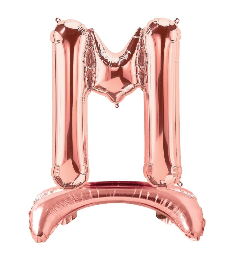 Toptan 32″ Ayaklı Bronze M Harfi Folyo Balon