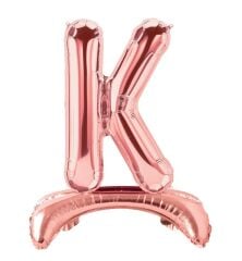 Toptan 32″ Ayaklı Bronze K Harfi Folyo Balon