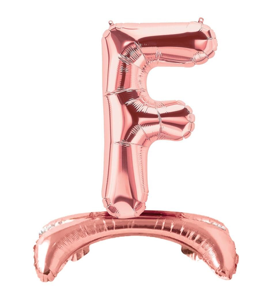 Toptan 32″ Ayaklı Bronze F Harfi Folyo Balon