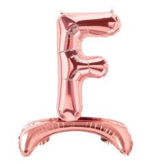 Toptan 32″ Ayaklı Bronze F Harfi Folyo Balon