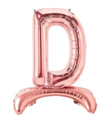 Toptan 32″ Ayaklı Bronze D Harfi Folyo Balon