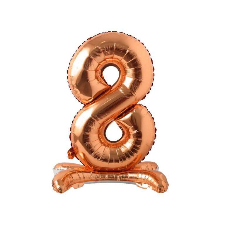 Toptan 32'' ayaklı bronze 8 rakam folyo balon