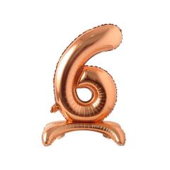 Toptan 32'' ayaklı bronze 6 rakam folyo balon