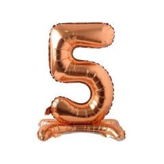 Toptan 32'' ayaklı bronze 5 rakam folyo balon