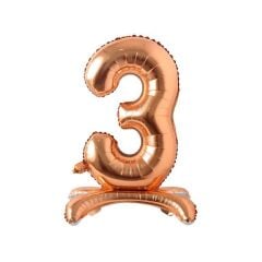Toptan 32'' ayaklı bronze 3 rakam folyo balon