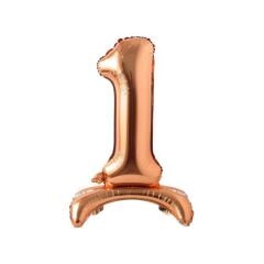 Toptan 32'' ayaklı bronze 1 rakam folyo balon