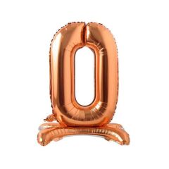 Toptan 32'' ayaklı bronze 0 rakam folyo balon