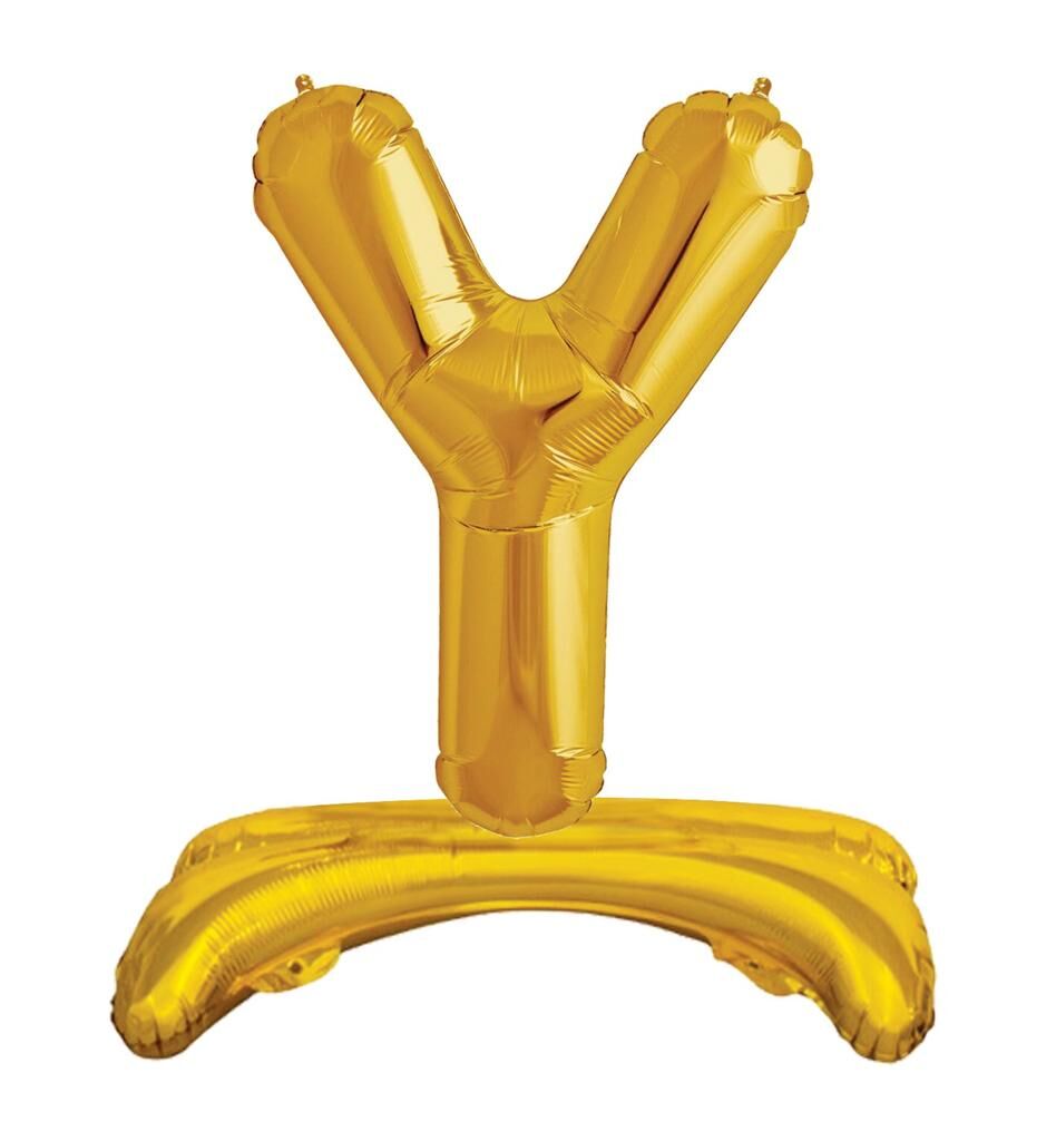 Toptan 32'' gold Y harfi ayaklı folyo balon