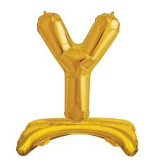 Toptan 32'' gold Y harfi ayaklı folyo balon